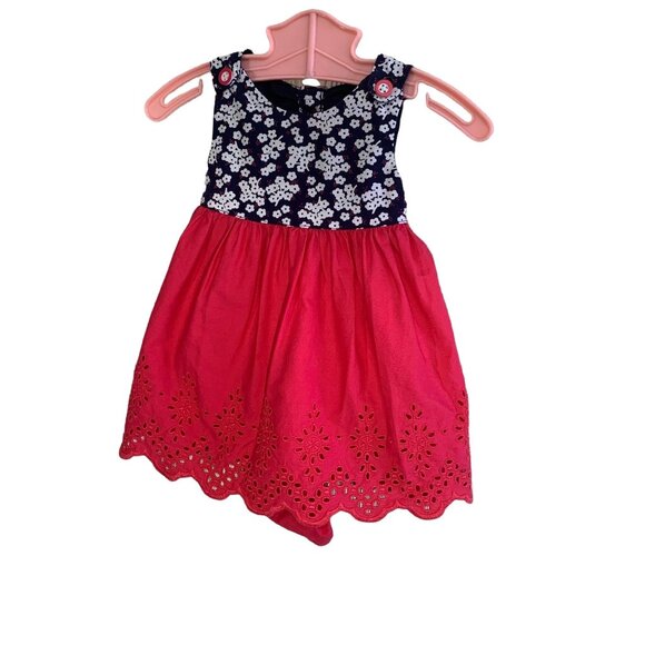 NWOT Gymboree Floral Eyelet Cutout Back Dress 3-6 Months - Picture 4 of 7